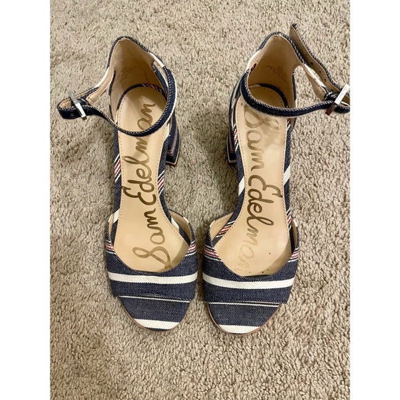 2/$25✨Sam Edelman Susie Heeled Sandal Striped 5.5 - Picture 4 of 7